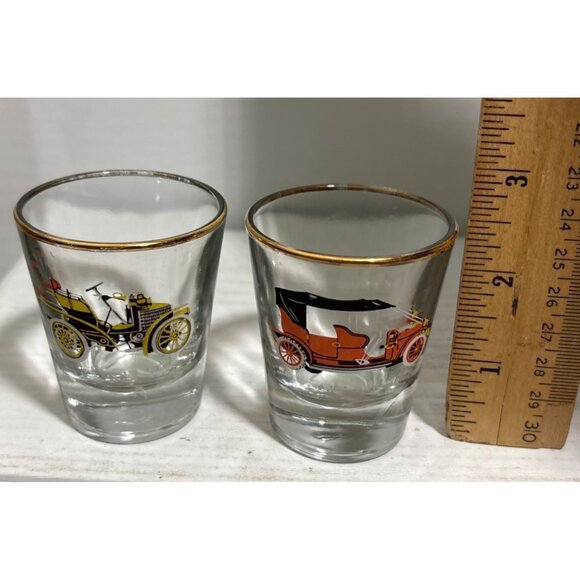 Wolseley & Austin Car Shot Glasses With Gold Rim Vintage Classic Car Collector - Picture 7 of 8